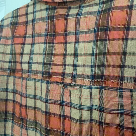 Roots Plaid Flannel Button Up Shirt XL - Picture 6 of 6